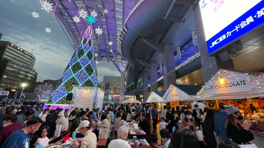 福岡クリスマスマーケット2022（博多）のデート向け穴場スポットのイルミネーション